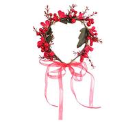 ibasenice Flower Hair Hoop Comfortable for Wearing with Fabric and Artificial Berries Red Bridal Headband Stylish Fashion Hair Accessory Suitable for Carnival and Cosplay