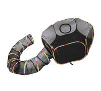 ibasenice Foldable Outdoor Cat Playpen with Tunnel Made of Sturdy Polyester Taffeta Breathable Black Cat Enclosure for Travel and Outdoor Use and Play Tube