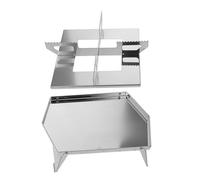 ibasenice Foldable Stainless Steel Outdoor Bbq Grill Stand Portable Square Stove Rack Holder for Camping Picnic Group Cooking with Stable Large Grilling Area