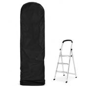 ibasenice Folding Ladder Cover Waterproof Heavy Duty 210D Oxford Fabric Ladder Storage Bag with Adjustable Drawstring for Outdoor Garden and Indoor Garage, Fits Most 3-4 Step Rung Stand, Black