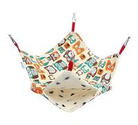 ibasenice Four Seasons Double Pet Hammock Bed with Cute Owl Print Soft Washable for Hamsters Squirrels Chinchillas Comfortable Space Saving Sleeping Nest