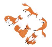ibasenice Fox Embroidery Patch 5Pcs Fox-Shaped Cloth Patches for Shoes Hats DIY Wall Sticker Decoration 2.6X1.1 Inch