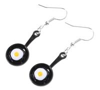 ibasenice Fried Egg Dangle Earrings for Women Unique Chef Food Earrings Premium Alloy Cooking Pendant Jewelry Skin-friendly Gift for Culinary Lovers