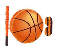 ibasenice Funny Basketball Pinata with Bat and Blindfold Sport Theme Birthday Party Decoration for Boys and Easy to Fill Cardboard Ball Pinata with Confetti for School Events and