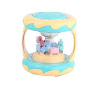ibasenice Funny Cartoon Carousel Hand Drum for Boy Girl with Music and Light Effects Safe Smooth Edges Early Learning Plaything Without Battery Interactive Spinning Drum for Random Color
