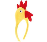 ibasenice Funny Chicken Headband Chicken Headdress Plush Animal Hair Accessory Fits Hair Types, Easy to Use Yellow for Women for Party and Festival Wear