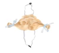 ibasenice Funny Light Blonde Puppy Wig for Dogs with Double Braids, Pet Hair Accessory for Costume and Performance, Dog Headwear for Parties and Events