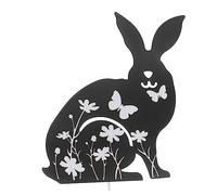ibasenice Garden Metal Rabbit Stake Outdoor Bunny Decor Durable Iron Ornament for Pathway and Driveway Decoration Weather Resistant Rabbit Sign for Lawn Display