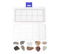 ibasenice Geology Kit with Natural Rock Specimens in Portable Storage Box Educational Rock and Mineral Collection for Classroom and Home Learning Includes Granite and Limestone for
