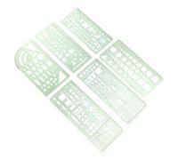 ibasenice Geometry Stencil Drawing Template Ruler Kit, Plastic 1 Set, for Construction and Professional Design Measurement with Geometric Shapes