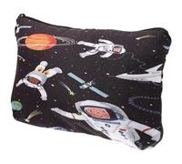 ibasenice Girl Toiletry Bag Cosmetic Bag Flight Attendant Essentials Delicate Creative Style Polyester Aluminum Alloy Material Creative Outer Space Prints Pattern Convenient to Carry