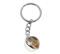 ibasenice Globe Keychain Crystal Glass Ball Pendant, Mini Earth Map Keyring for, Backpack Hook and Cute Car Keys Accessory, Carnival Party Favor