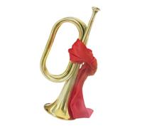 ibasenice Golden Copper Bugle and Rich Powerful Tone Musical Instrument with Comfortable Grip for Teen Trumpet Players and Orchestra Band Performances