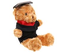 ibasenice Graduation Plush Bear Doll with Doctorial Hat Fluffy Stuffed Animal for Graduation Ceremony for Graduates Soft and Adorable Keepsake for Celebration
