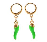 ibasenice Green Chili Pepper Huggie Hoop Earrings for Women Dangle Drop Novelty Jewelry Playful Small Statement Accessory Versatile Stylish Hoop Earrings