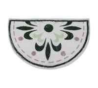 ibasenice Green Half round Bath Mat for Bathroom and Toilet Entrances, Polyester Material with Fast Drying and Comfortable Foot Feel, Non-slip Absorbent Rug for Minimalist Bathroom Decor