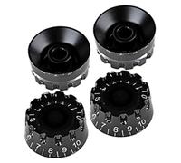 ibasenice Guitar Accessories 4pcs Volume Control Knobs Gear Design Volume and Tone Knobs Easy to Install Sturdy Black White Letters Gd74