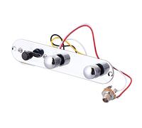 ibasenice Guitar Control Plate Wiring Set -plated Control Cover for Electric Guitars Easy Installation Volume and Tone Knobs Appearance and Functionality Silver