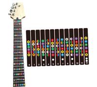 ibasenice Guitar Fretboard Note Decals Black Sticker for Beginner Practice Fret Guide Label with Scale Chart Fit Acoustic Electric Guitars