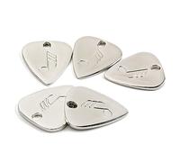 ibasenice Guitar Picks Acoustic Grip Silver Metal Plectrum Classic Shape Non-marking for Guitars Easy Storage