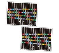 ibasenice Guitar Scale Stickers for Beginners with Adhesive Pvc Design 2 Sets of Assorted Colour Fretboard Stickers to Identify Guitar Scales on Fretboard for Children
