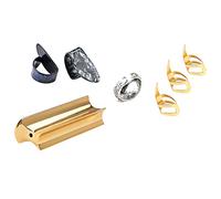 ibasenice Guitar Slide Tone Bar Set Finger Picks Gold Thumb for Electric and Acoustic Guitars Includes Plectrums and Storage Box