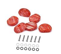 ibasenice Guitar Tuner Machine Heads Tuning Pegs 6 Pcs Replacement Strong Metal Body Acrylic Buttons White and Black Ferrules 22.5mm Dark Red for Electric Acoustic Guitars