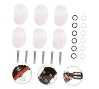 ibasenice Guitar Tuning Peg Cap Set 6 Pcs Semicircle Replacement Buttons for Guitar Machine Head Universal Fit