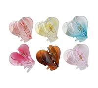 ibasenice Hair Clips and Attractive Assorted Colours for Women 6pcs with Beautiful Heart Shape Designed to Hold Hair Firmly for Bathroom and Working Use