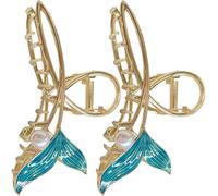 ibasenice Hair Clips with Alloy and Material 2pcs Mermaid Tail Extra Large Convenient Use Styling Accessories for Thick Hair for Birthday and Daily Life