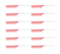 ibasenice Hairdressing Pintail Comb Scalp Massage 12pcs Highlight Tail Comb Plastic Pink Anti-slip Lightweight Hair Detangling for Barber and Home