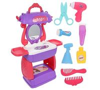ibasenice Hairdressing Tool Box Set Kids Plastic Toy Pretend Play Brain Development Toy