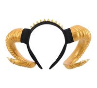 ibasenice Halloween Headwear Ram Horns Cosplay Headband Devil Sheep Horns Punk Style Masquerade Headpiece for Adult Photo Shoot Prop