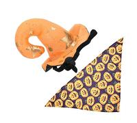 ibasenice Halloween Pet Costume Orange Scarf and Hat for Dogs and Cats Durable Washable Dog Bandana and Cosplay Hat with Bright Colors and Festive Patterns for Halloween Photo Props and