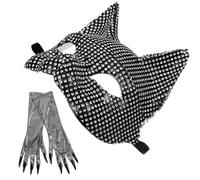 ibasenice Halloween Prop, Rhinestone Half Face Masquerade for Performers | Lightweight Plastic and Cloth Set, Delicate Elegant Style, Photo Shoots, Party Wear, Mysterious Look