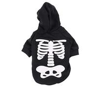 ibasenice Halloween Skeleton Dog Costume Glow the Pattern Clothes for Small Medium Dogs Breathable Comfortable Pet Jumpsuit for Home Outdoor Use