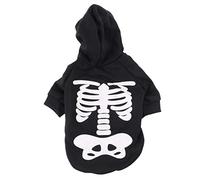 ibasenice Halloween Skeleton Dog Costume Glow the Pattern Clothes for Small Medium Pets for Costume Parties Daily Wear and Outdoor Activities