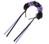 ibasenice Halloween Skull Hairband with Imitation Rose Flower, Lightweight Cloth Headband, Comfortable and Easy to Carry, for Halloween Masquerade and Party Random Color