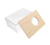 ibasenice Hamster Bathroom Basin Hamster Bath Container Small Animal Cage Decor Wood Sleep Pad Toilet Litter