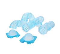 ibasenice Hamster Cage Tube and Tunnel Set, 12pcs Blue Plastic Modular Maze with Connection Plates, Diy External Adventure Pipe Accessory for Small Pets and Hamsters