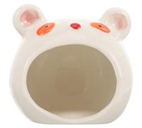 ibasenice Hamster Hideout Ceramic House Bear Shaped Summer Cooling Nest for Small Pets Comfortable Decorative Hamster Resting Place and Other Small Animals