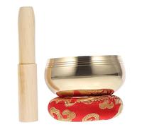 ibasenice Hand-hammered 8cm Nepalese Singing Bowl Set with Peach Wood Mallet and Cushion for Meditation, Yoga, and Buddhist Sound Healing Therapy Random Color