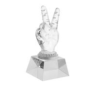 ibasenice Hand Shaped Transparent Crystal Trophy Award Elegant Prize Decor for Home Office Unique Design Premium Crystal Material for Celebrations Recognition