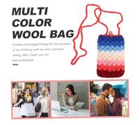 ibasenice Hand-woven Crossbody Shoulder Bag for Women Colorful Patchwork Mobile Phone Pouch with Button Closure Lightweight Small Purse for Keys Cards and Essentials Casual Everyday Fashion