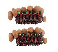 ibasenice Handbell Wooden Coconut Shell Material Nut Shell 2pcs African Tribal Style Bracelets Easy to Wear Percussion Instrument for Dance Party or Children's Music Activities