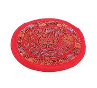 ibasenice Handcrafted Nepalese Tibetan Singing Bowl Cushion Pad 14cm Red Cloth Buddhist Sound Bowl Mat Meditation Accessory