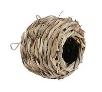 ibasenice Handcrafted Outdoor Rattan Bird Nest with Hanging Rope Natural Woven Sphere for Birds Durable Decorative Random Color