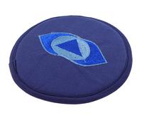 ibasenice Handmade Blue 20cm Buddhist Singing Bowl Cushion Pad, Delicate Round Sound Bowl Mat for Meditation, Religious Prop Accessory with Seven Design