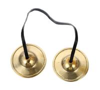 ibasenice Handmade Copper Cymbal Bell Meditation Chime Percussion Instrument Small Brass Mindfulness Bell for Buddhist Meditation