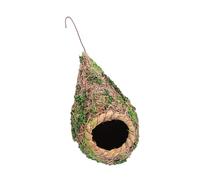 ibasenice Handmade Hanging Straw Woven Bird Nest, Natural Grass Material, 1pcs Decorative Bird Living House for Garden and Cage Accessories